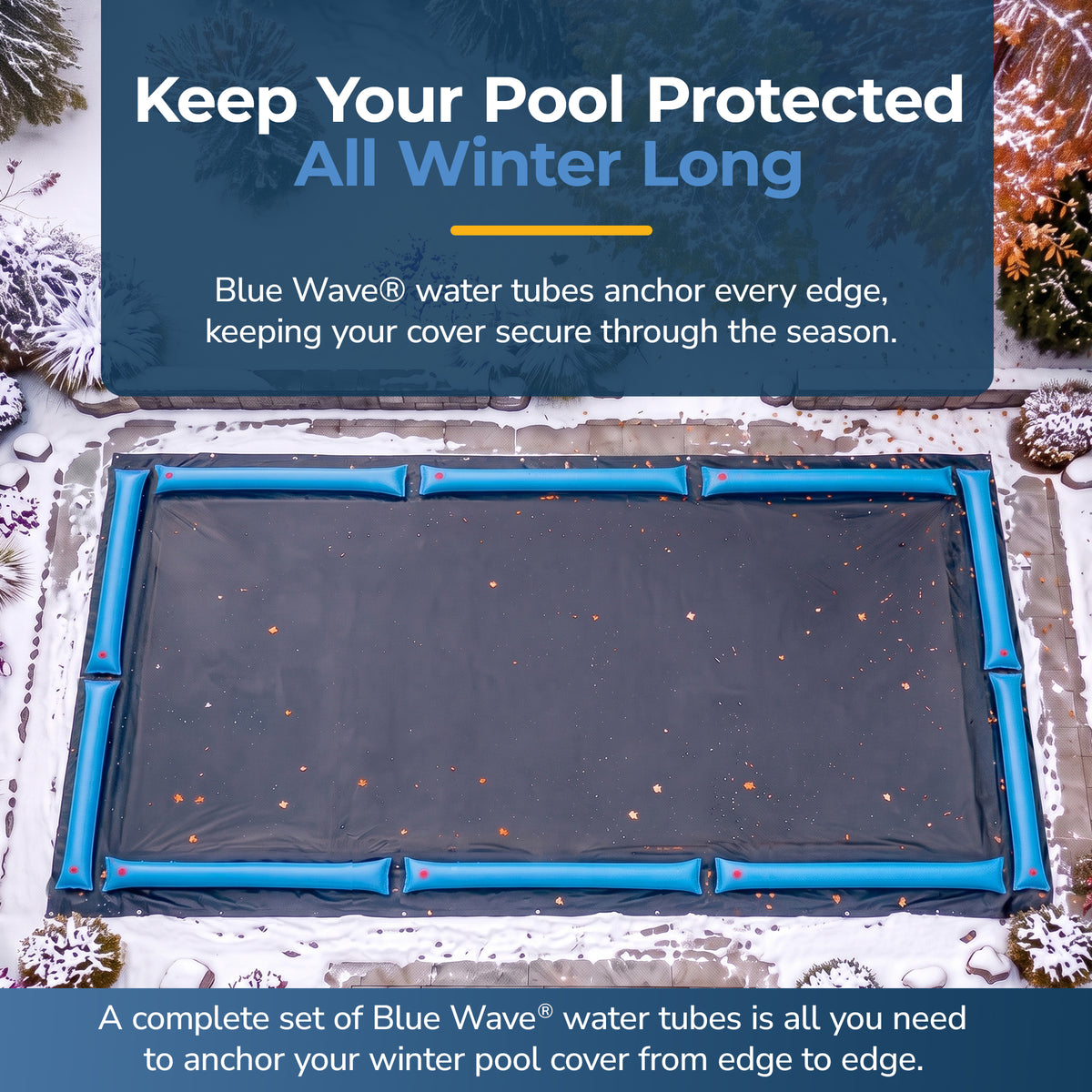 Blue Wave 10' Single Chamber Water Tube, Blue for In Ground Winter Covers, 5-Pack, feature detail (image 3)