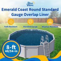 Emerald Coast pool liner, 8' Round, feature detail (image 2)