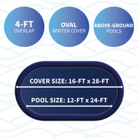 24' x 12' Oval Arctic Armor 10-Year Solid Winter Cover for Above Ground Pools, product image (image 3)