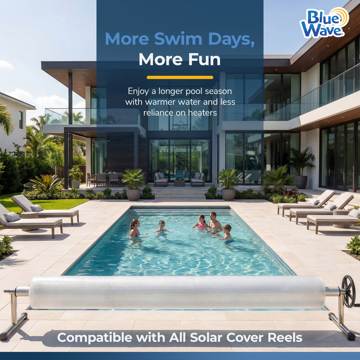 Blue Wave 14' x 28' Rectangle 14 Mil Clear Solar Cover for In-Ground Pools, feature detail (image 4)