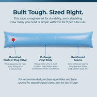 Blue Wave 10' Single Chamber Water Tube, Blue for In Ground Winter Covers, 5-Pack, feature detail (image 4)