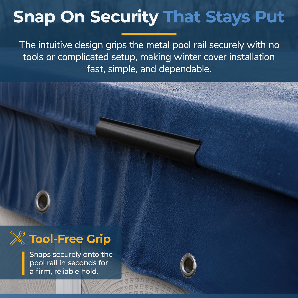 Blue Wave Above Ground Pool Winter Cover Clips, 10-Pack, feature detail (image 2)