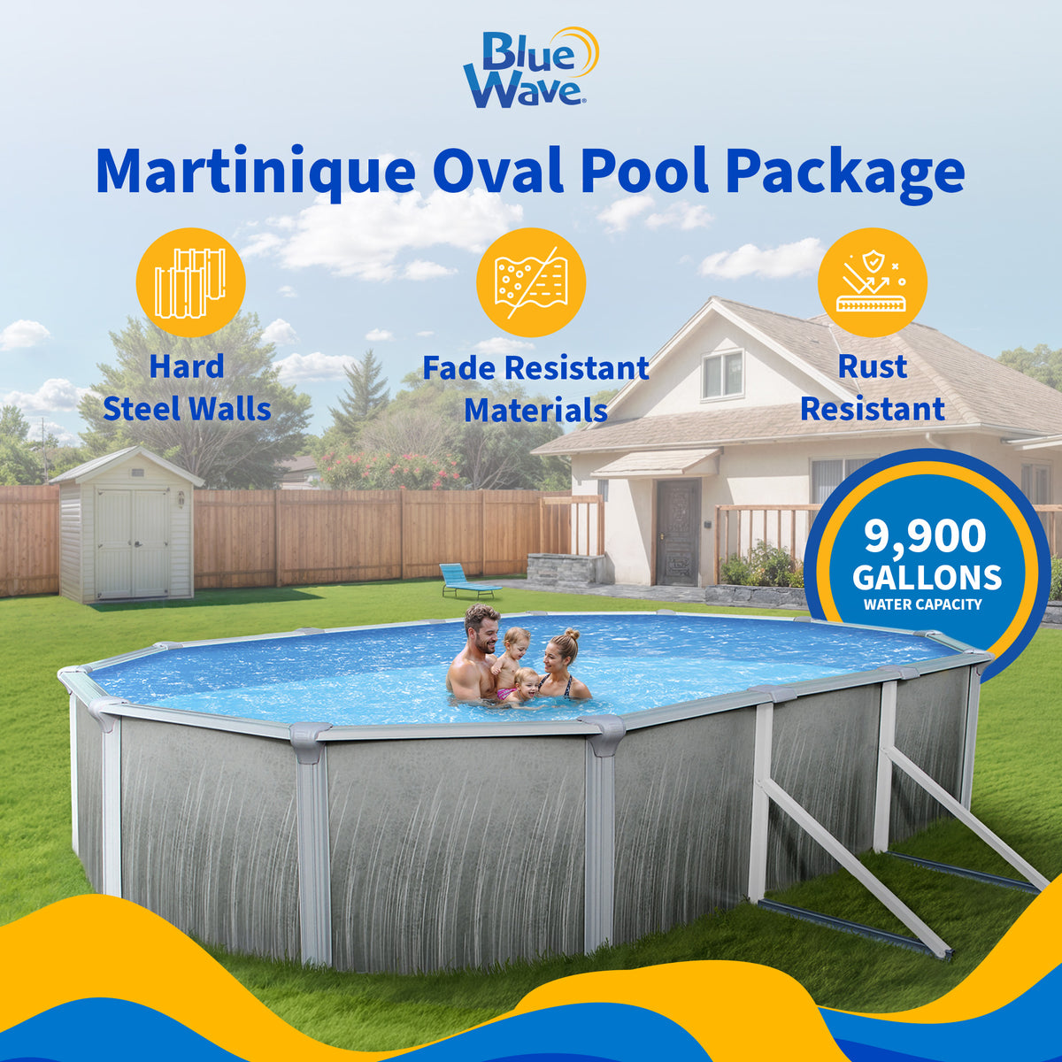 Martinique 30' x 15' Oval above-ground pool package, feature detail (image 2)