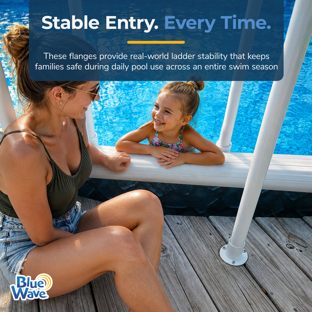 Aluminum Deck Flanges for Above Ground Pool Ladder, feature detail (image 3)