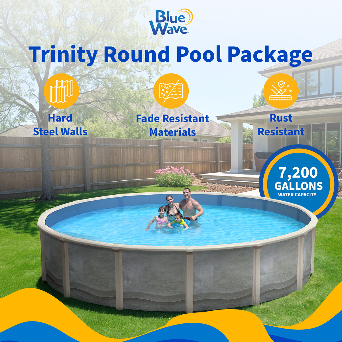 Trinity 18' Round above-ground pool package, feature detail (image 3)