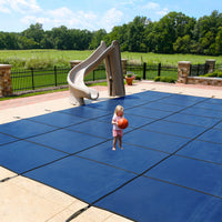 Arctic Armor 16' x 32' Rectangle w/ Center End Step Standard Mesh Pool Safety Cover, Blue, product image (image 5)