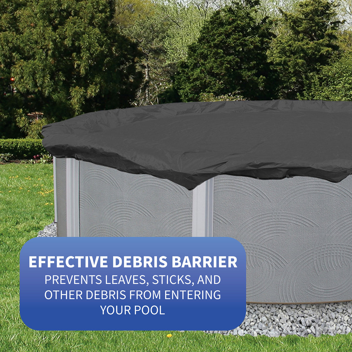 26' x 15' Oval Arctic Armor 10-Year Solid Winter Cover for Above Ground Pools, feature detail (image 6)