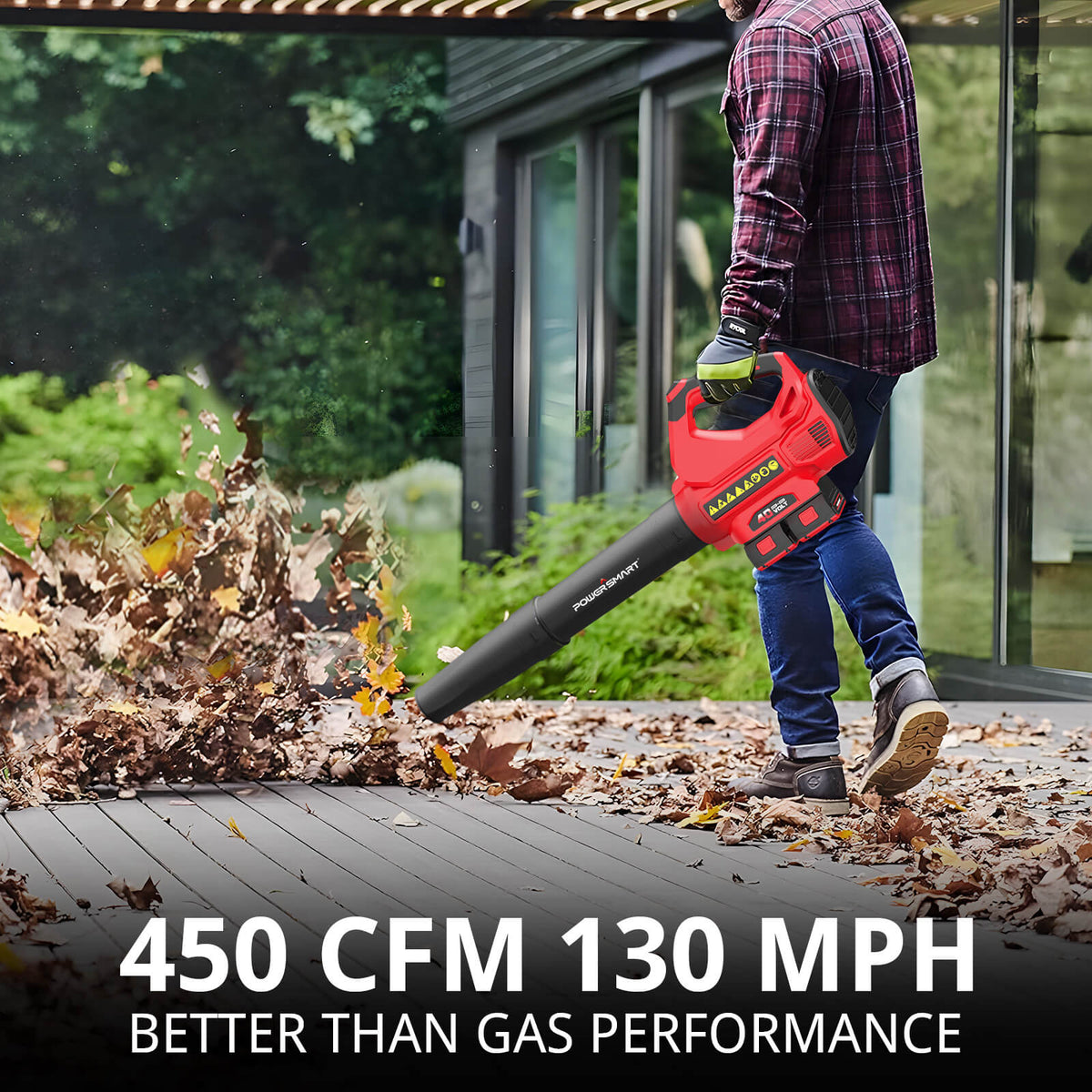 450CFM Cordless Leaf Blower w/ Two 20V Battery and Charger DB2201B