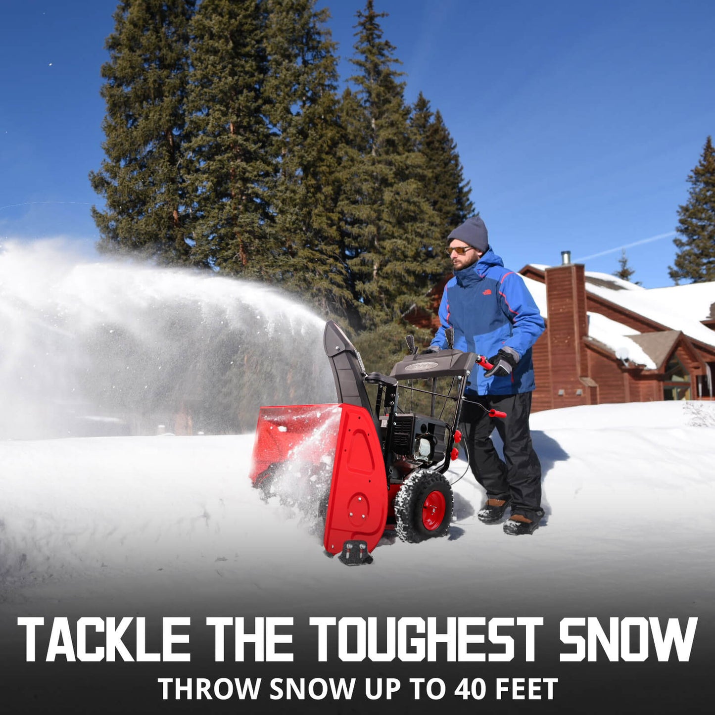 24'' 212cc Two Stage Self-Propelled Gas Snow Blower w/ Electric Start & Heated Handle DB7108B