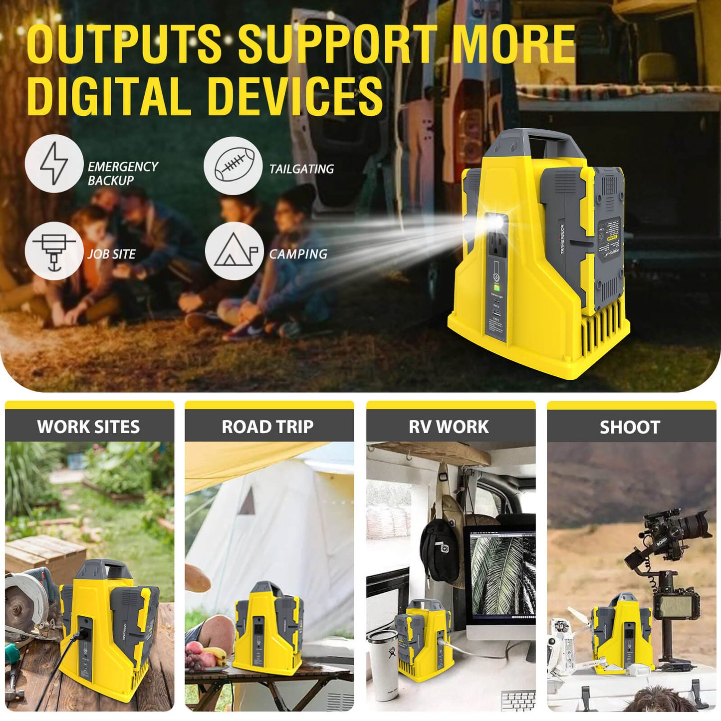 300-Watt Powered Inverter with One 40V Battery, Expandable to Two for Energy Storage DB9801