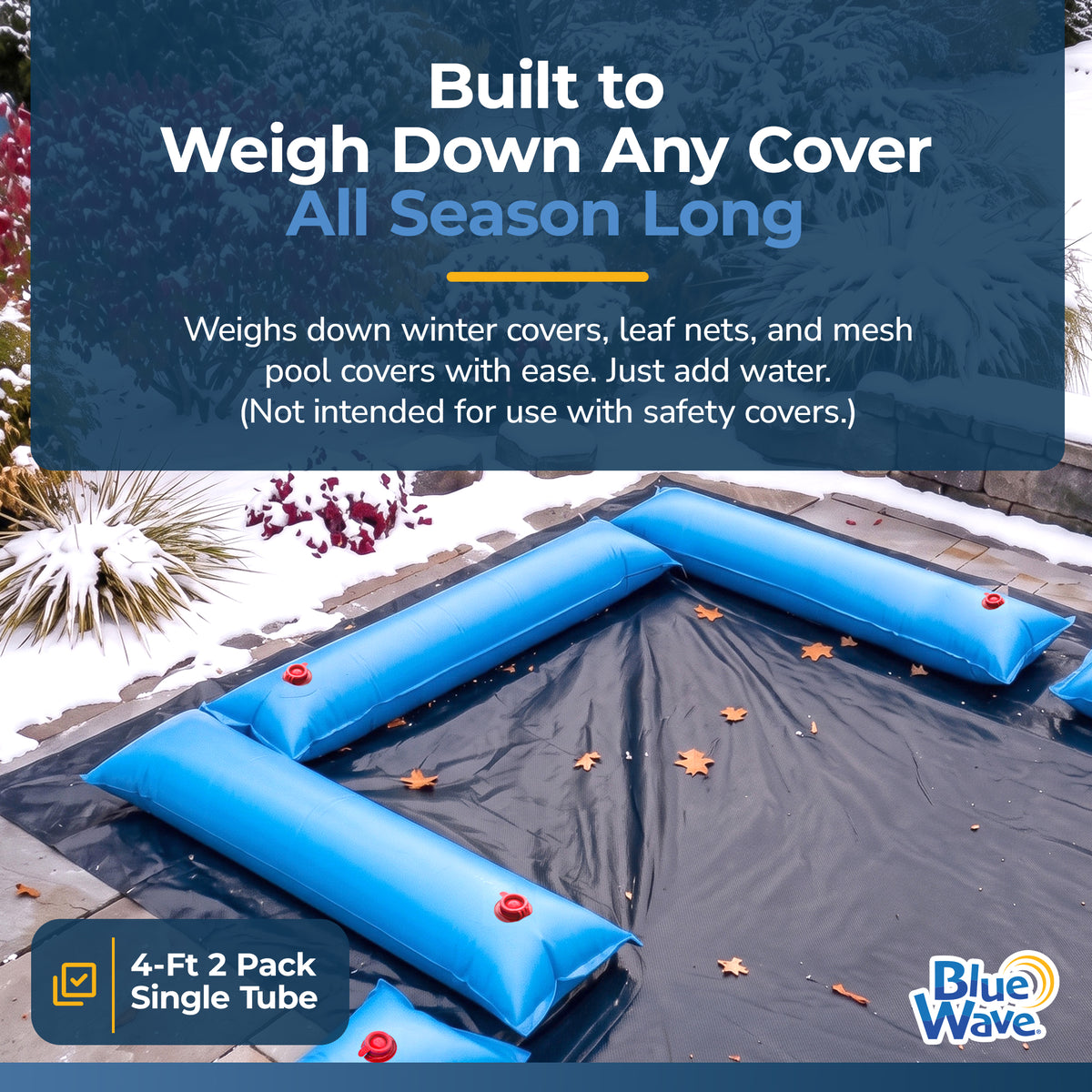 Blue Wave 4' Step Water Tube, Blue for In Ground Winter Cover Step Sections, 2-Pack, feature detail (image 2)