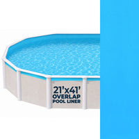 41' x 21' Oval Solid Blue 13 Mil Overlap Pool Liner (NL334-20)