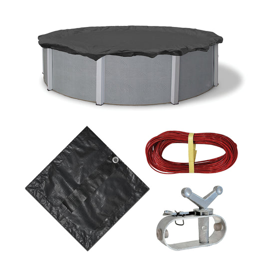 12' Round Arctic Armor 10-Year Solid Winter Cover for Above Ground Pools (4' Overlap)