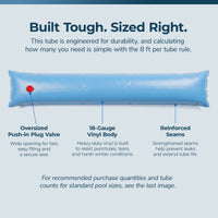Blue Wave 8' Single Chamber Water Tube, Blue for In Ground Winter Covers, 5-Pack, feature detail (image 4)