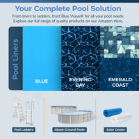 Solid Blue pool liner, 18' Round, feature detail (image 7)