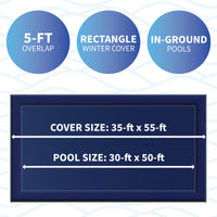 Arctic Armor 10-Year 30' x 50' In-Ground Solid Winter Pool Cover, Gray, 5' Overlap, product image (image 3)