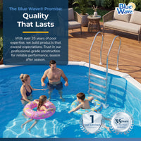 Premium Stainless Steel Reverse Bend In-Pool Ladder for Above Ground Pools, feature detail (image 7)
