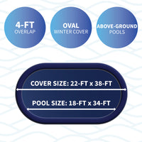 34' x 18' Oval Arctic Armor 10-Year Solid Winter Cover for Above Ground Pools, product image (image 3)