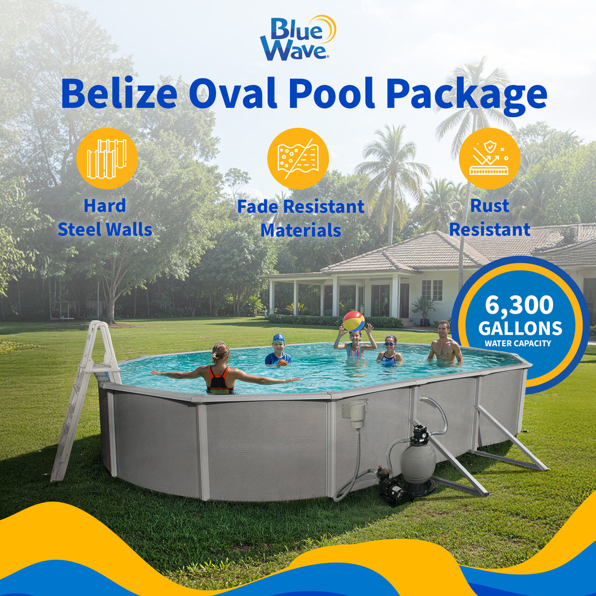 Belize 24' x 12' Oval above-ground pool package, feature detail (image 2)