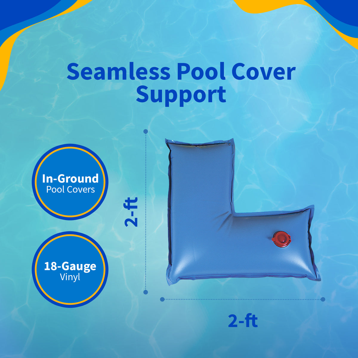 Blue Wave 2' x 2' Corner Water Tube for In Ground Winter Covers, feature detail (image 3)