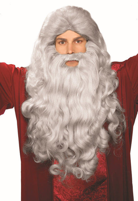 Moses Adult Wig and Beard Set - Grey