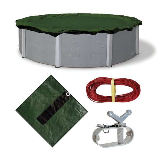 12' Round Arctic Armor 12-Year Solid Winter Cover for Above Ground Pools (4' Overlap)