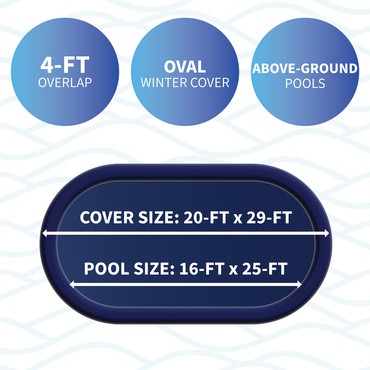 25' x 16' Oval Arctic Armor 10-Year Solid Winter Cover for Above Ground Pools, product image (image 3)
