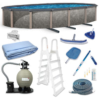 30' x 15' Oval Hybrid Above-Ground Pool Package with 54" Steel Wall | Riviera | 30-Year Warranty