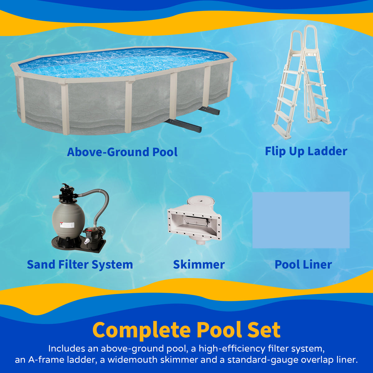 Trinity 33' x 18' Oval above-ground pool package, feature detail (image 7)