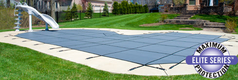 GLI ProMesh 16x32 Rectangle w/ 2' Offset Step Safety Cover, Green, 201632RELHS482PRMGRN