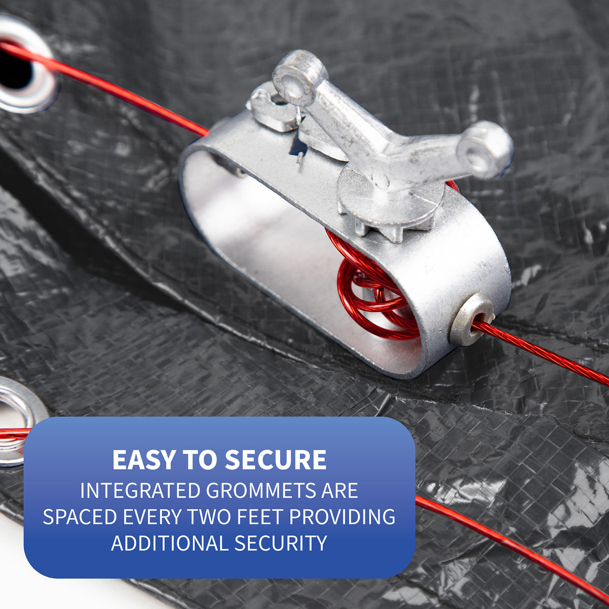 25' x 16' Oval Arctic Armor 10-Year Solid Winter Cover for Above Ground Pools, feature detail (image 5)