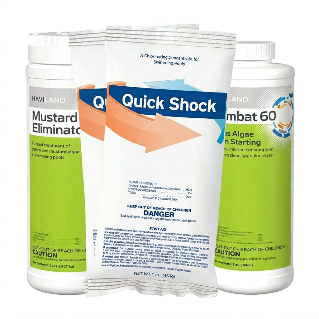 DuraChlor Green Pool Rescue Kit, Shock + Algaecide + Mustard Eliminator Bundle