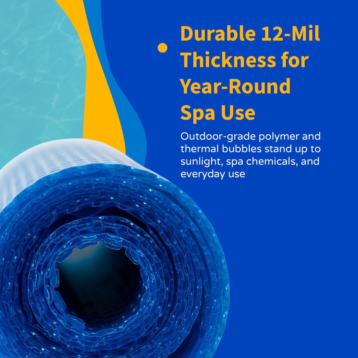 Blue Wave 8' x 7' 12 Mil Blue Solar Blanket for Hot Tubs & Spas, feature detail (image 5)
