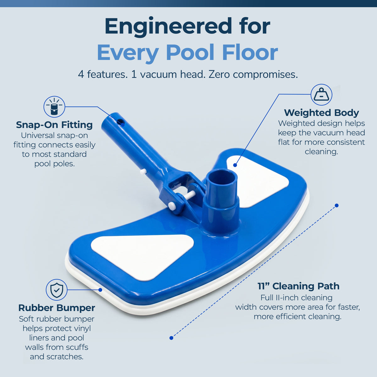 Deluxe Weighted Pool Vacuum Head for 1.25, feature detail (image 4)