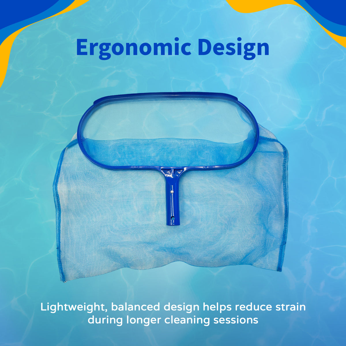 Pool Rake with Fine-Mesh Net for Cleaning Swimming Pools, feature detail (image 3)