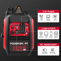 2500W Inverter Gas Generator w/ CO Alert HB5020C