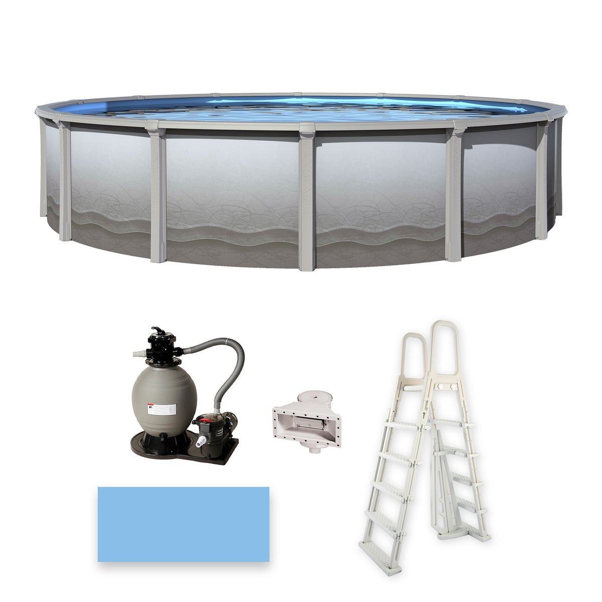 18' Round Resin Above-Ground Pool Package with 52" Steel Wall | Trinity | 30-Year Warranty