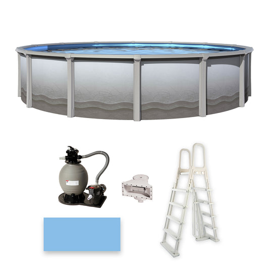 27' Round Resin Above-Ground Pool Package with 52" Steel Wall | Trinity | 30-Year Warranty