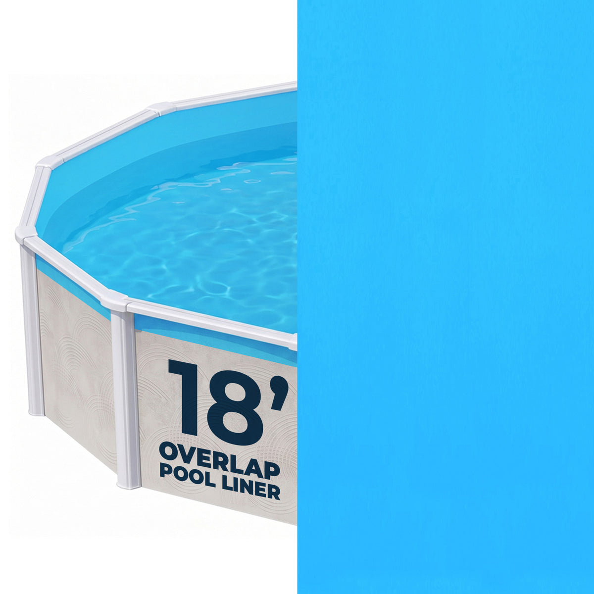 18' Round Solid Blue 13 Mil Overlap Pool Liner (NL324-20)