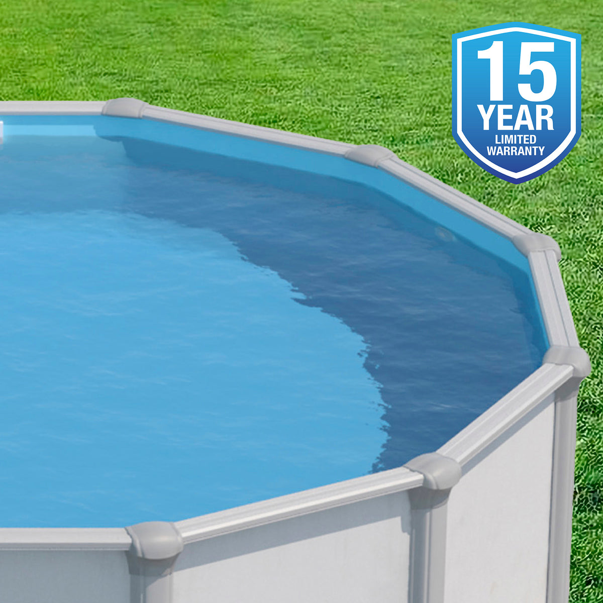 Solid Blue pool liner, 30' x 15' Oval, feature detail (image 6)