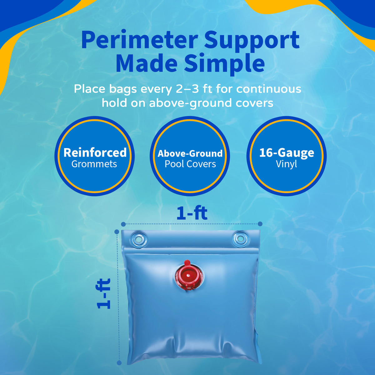 Blue Wave Above Ground Winter Cover Wall Bags, 4-Pack, feature detail (image 3)