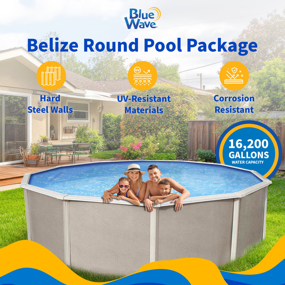 Belize 27' Round above-ground pool package, feature detail (image 3)