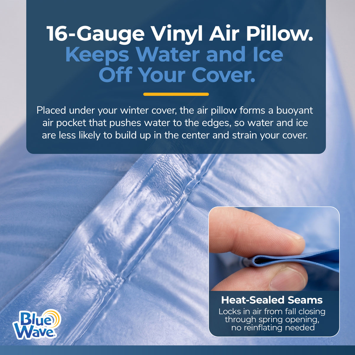 Blue Wave 4' x 4' Winter Air Pillow, Ice Equalizer for Above Ground Pools, feature detail (image 2)