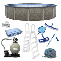 24' Round Hybrid Above-Ground Pool Package with 54" Steel Wall | Riviera | 30-Year Warranty