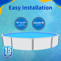 Solid Blue pool liner, 30' x 15' Oval, product image (image 3)