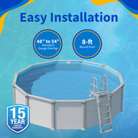 Solid Blue pool liner, 8' Round, feature detail (image 3)