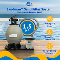 Blue Wave Sandman Sand Filter System w/ 1.5HP Pump, feature detail (image 2)