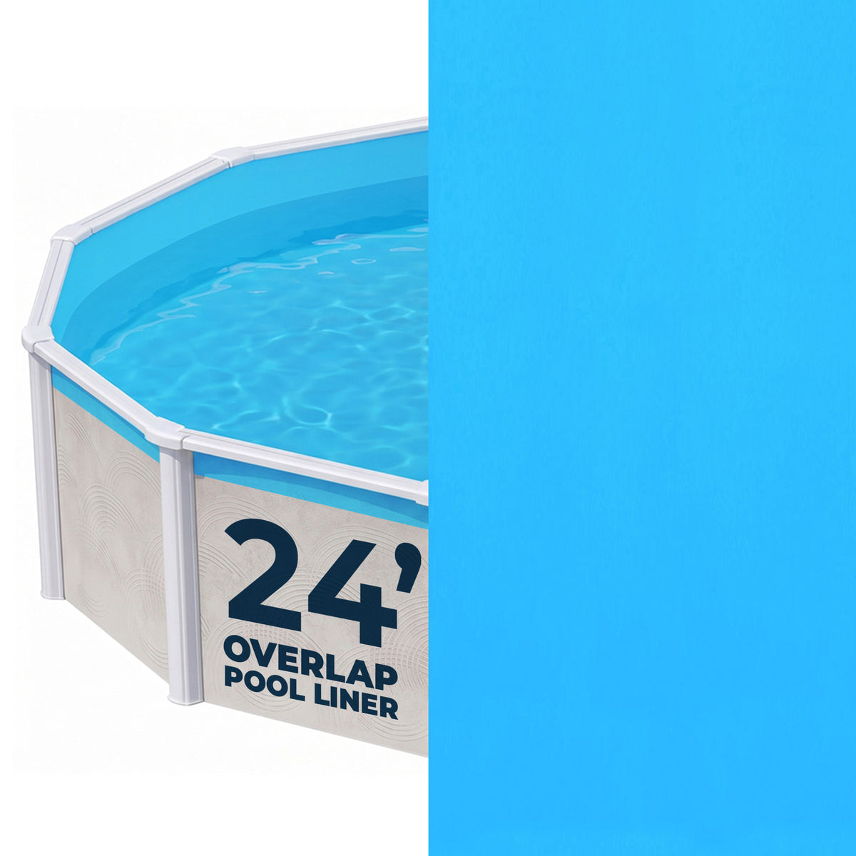 24' Round Solid Blue 13 Mil Overlap Pool Liner (NL326-20)