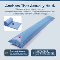 Blue Wave 8' Single Chamber Water Tube, Blue for In Ground Winter Covers, feature detail (image 7)