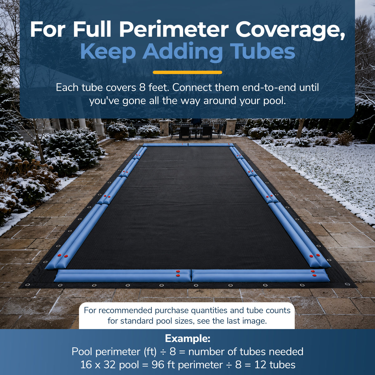 Blue Wave 8' Double Chamber Water Tube, Blue for In Ground Winter Covers, feature detail (image 6)